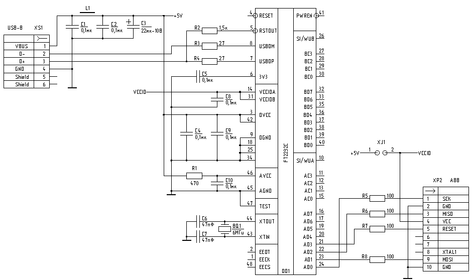 Jtag программатор схема